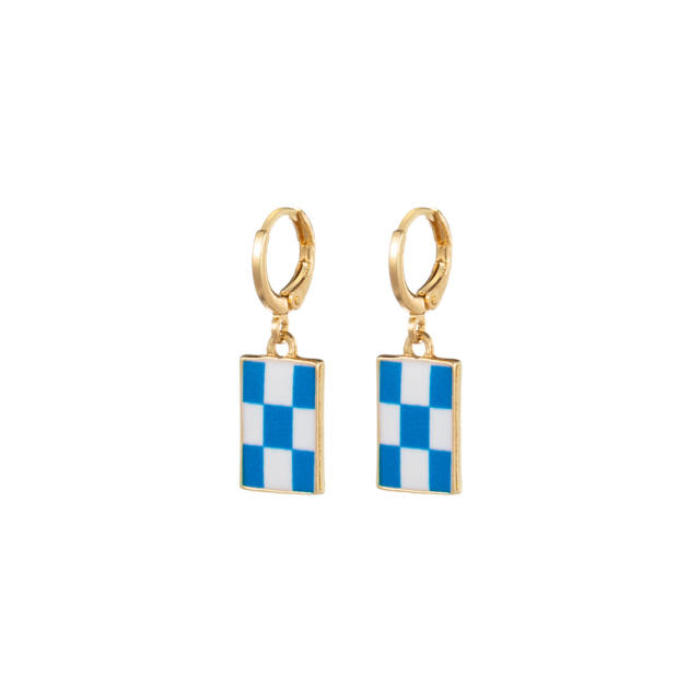 Retro plaid earrings