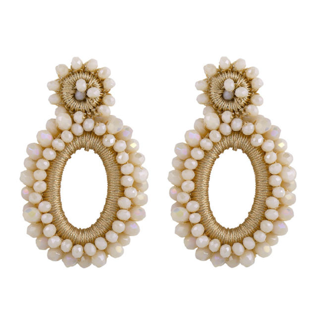 New bohemian Oval seed bead earrings