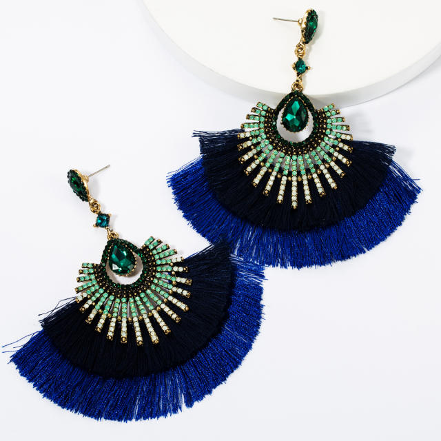 Diamond multi-layer tassel earrings Bohemian