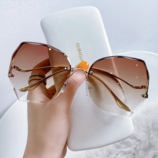 Vintage rimless sunglasses for women