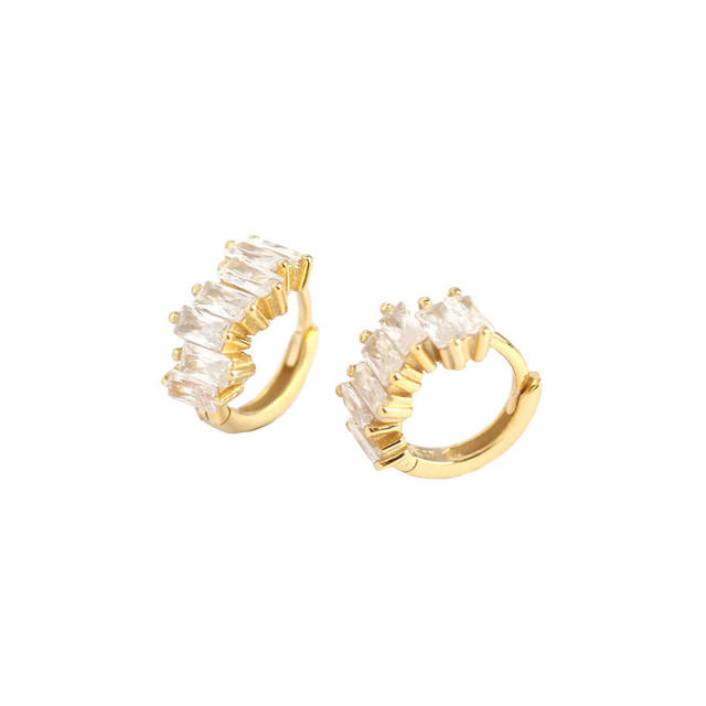 Luxury CZ S925 huggie earrings