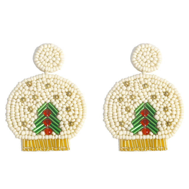 New Christmas hat seed bead earrings