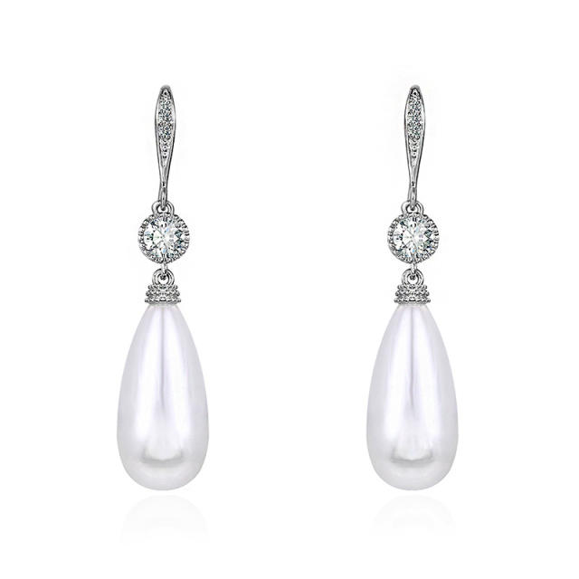 Faux pearl drop earrings