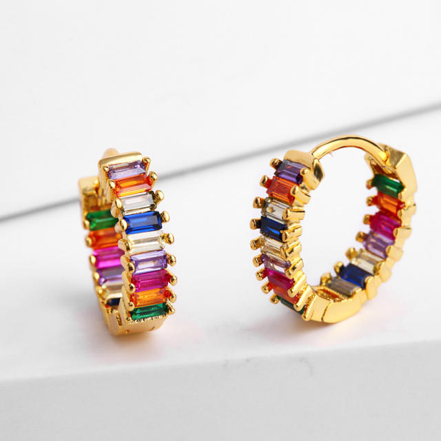 Fashion Color zircon ring earrings