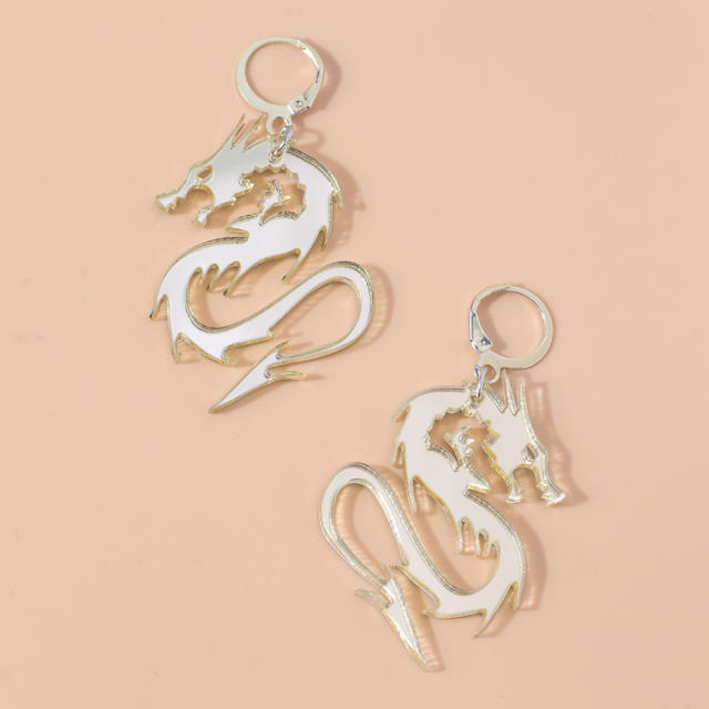 Chinese dragon pendant earrings