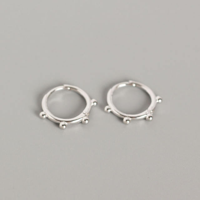 S925 hoop huggie earrings