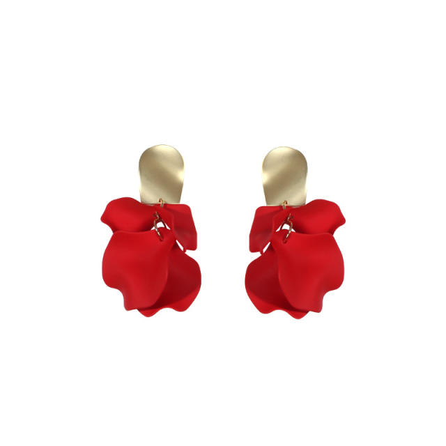 925 Sterling silver needle colored flower earrings