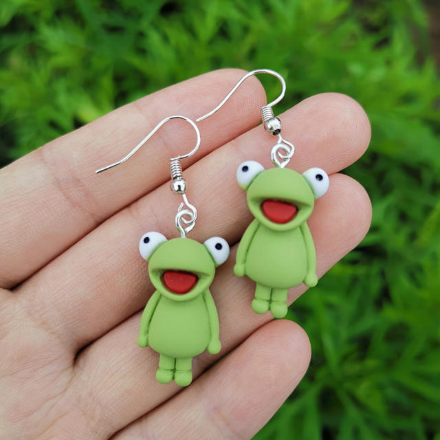 Cute resin frog earrings