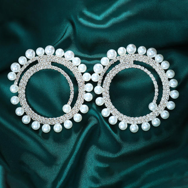Diamond pearl vintage earrings