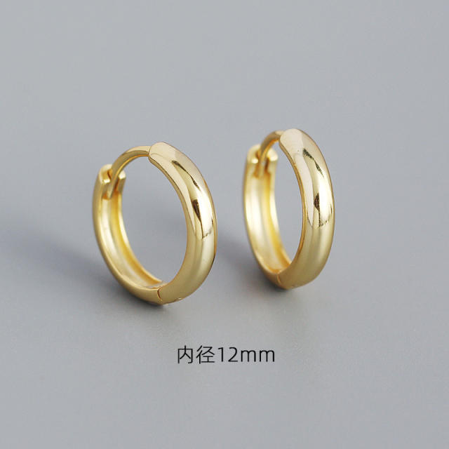 S925 concise huggie earrings