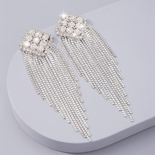 Tassel rhinestone drop earrings