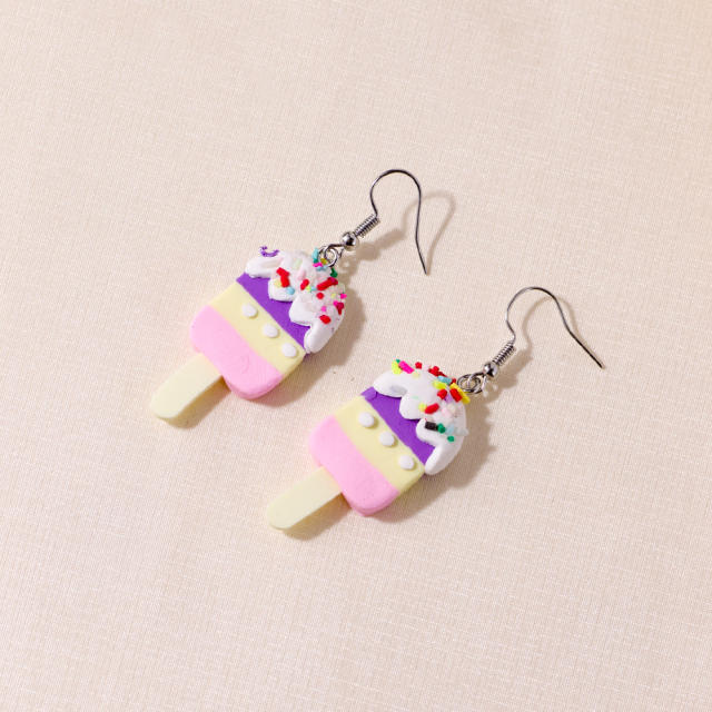Ice cream pendant earrings
