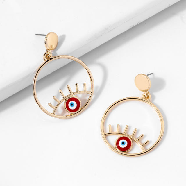 Eye hoop earrings