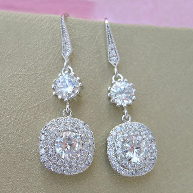 Diamond dangle earrings for bridal