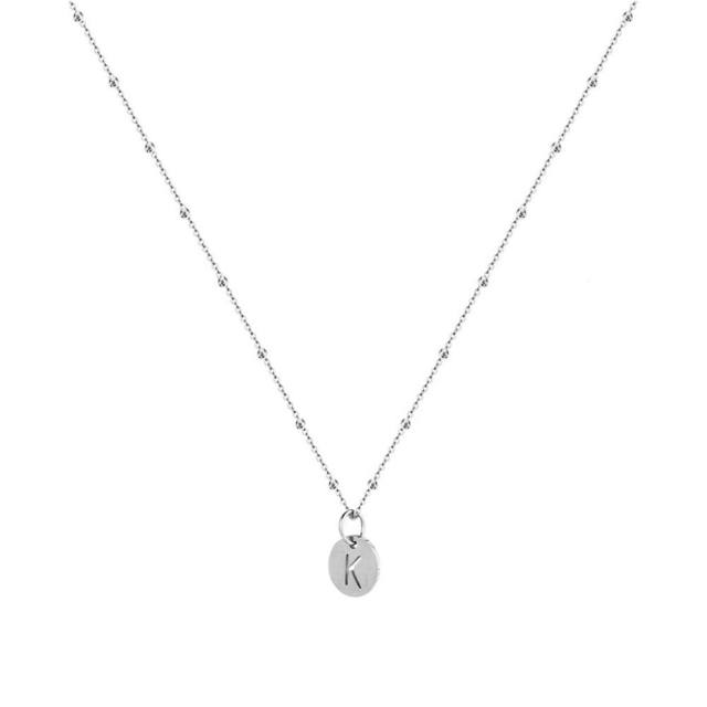Dainty initial stainless steel necklace