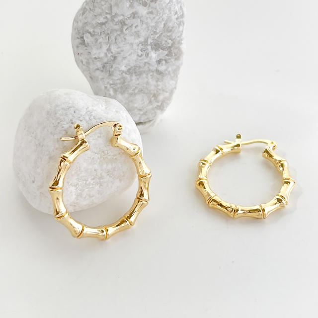 Bamboo hoop earrings