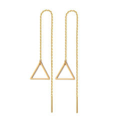 Korean fashion hollow triangle stainless steel earrings threader earrings
