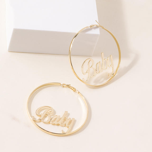 Letter hoop earrings