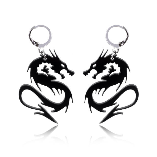 Chinese dragon pendant earrings