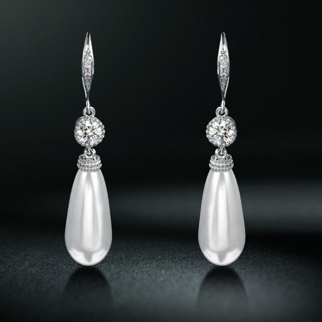 Faux pearl drop earrings