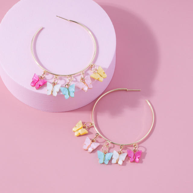 Butterfly pendant earrings