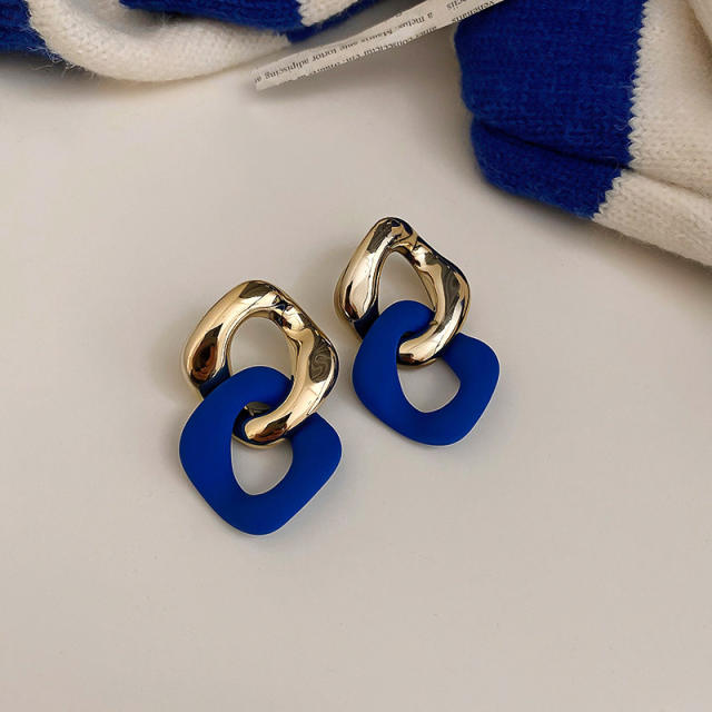 S925 needl blue color series earrings