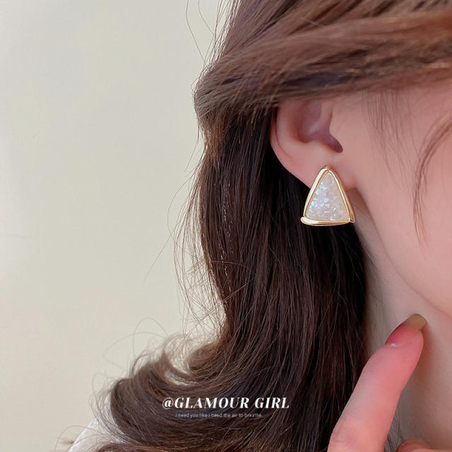 Silver needle resin ear studs