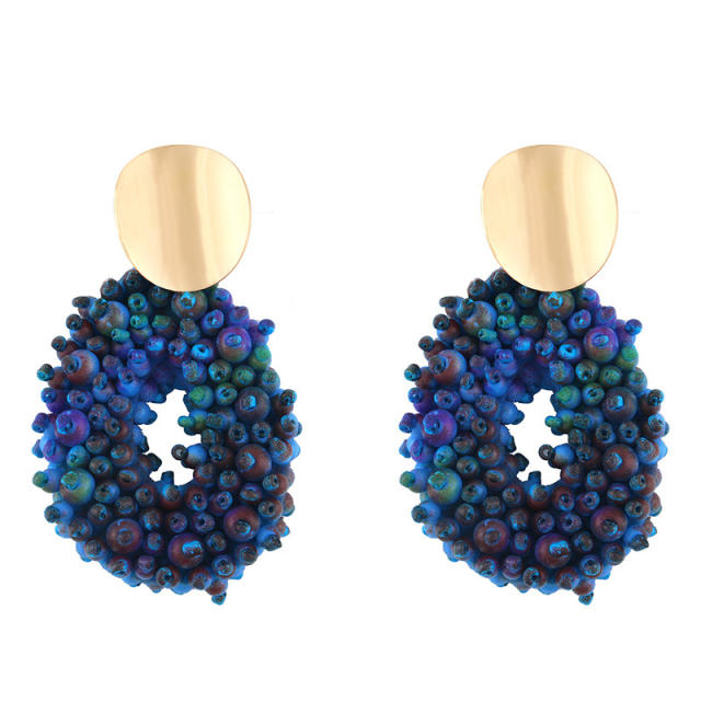 Fashion bohemian seed bead water drop earrings