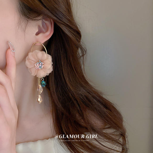 Boho flower dangle earrings