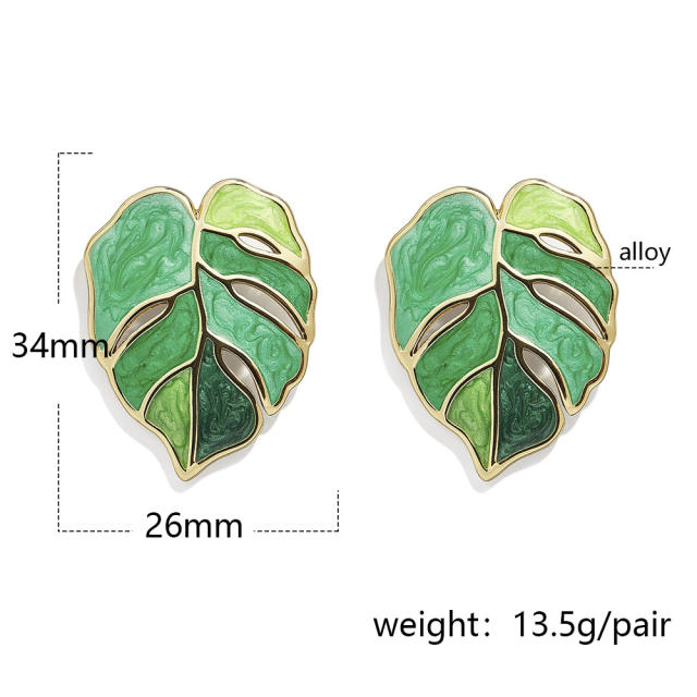 Ins leaf-shaped earring