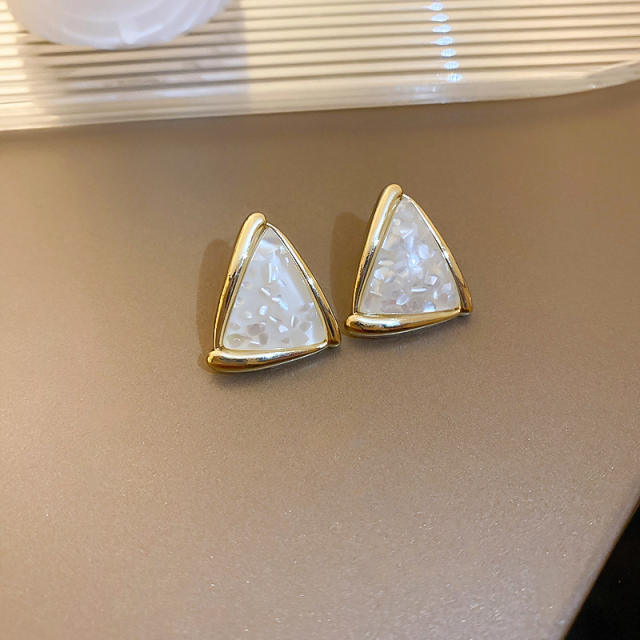 Silver needle resin ear studs