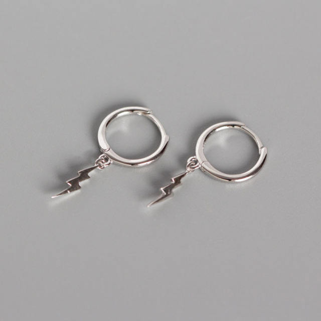 S925 lightning drop huggie earrings