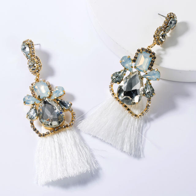 Rhinestone tassel earrings