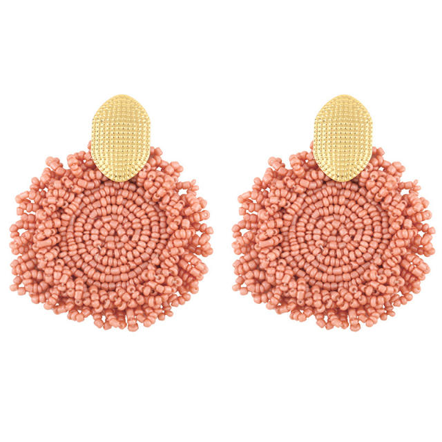 Fashion bohemian style seed bead round earrings