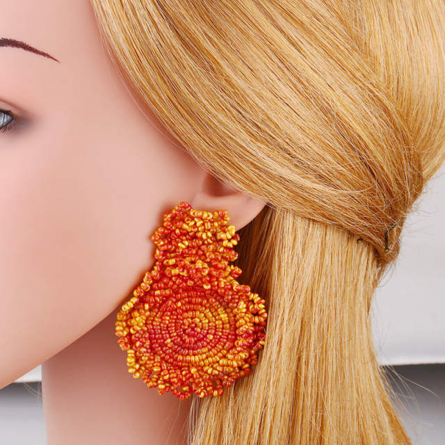 New bohemian color seed bead earrings