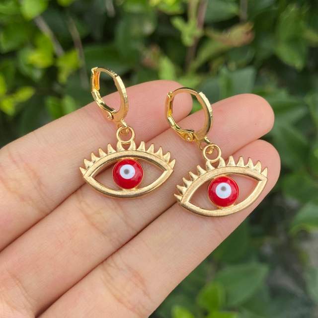 Evil eye pendant earrings