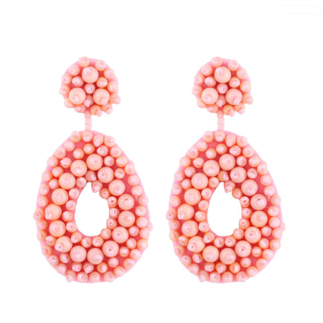 Fashion bohemian seed bead chunky earrings