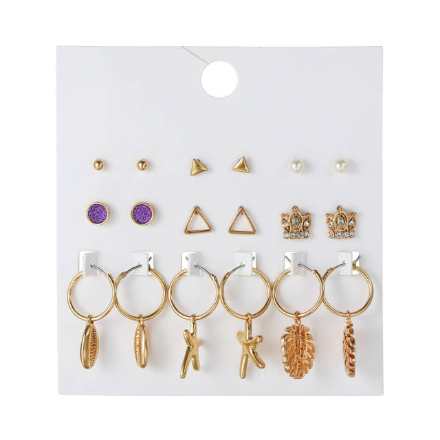 Ocean shell starfish earrings set