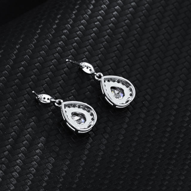 Elegant drop cubic zircon bridal earrings