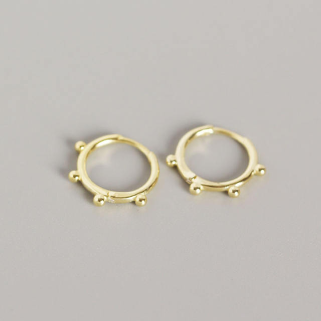 S925 hoop huggie earrings