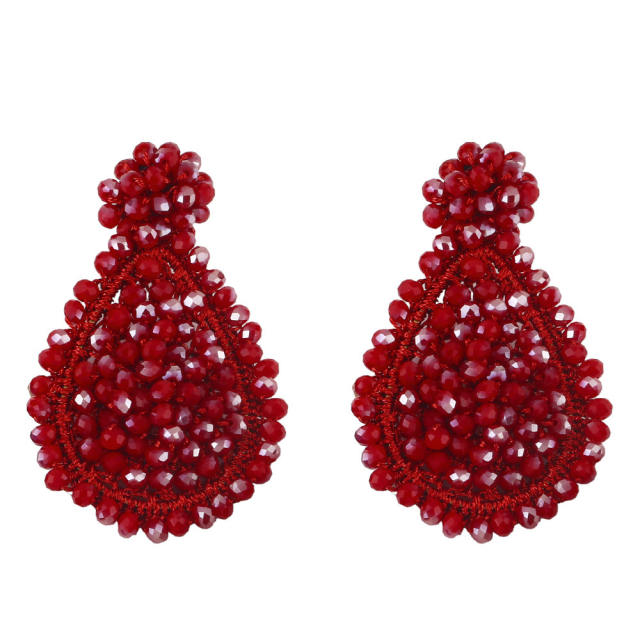 Fashion bohemian drop-shaped bead earrings