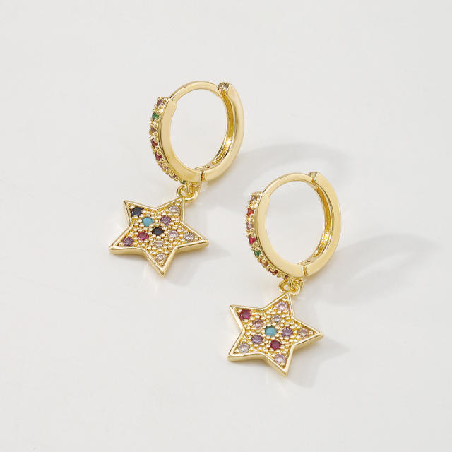 Star rhinestone huggie earrings