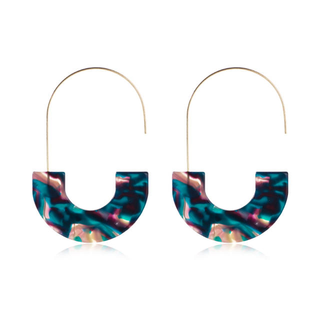 Semicircle acrylic pendant earrings