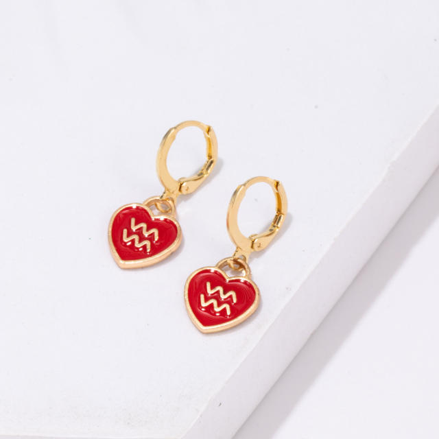 Heart-shaped constellation earrings