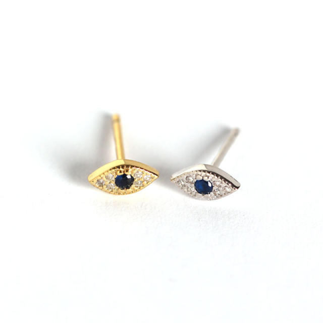S925 Evil eye diamond stud earrings