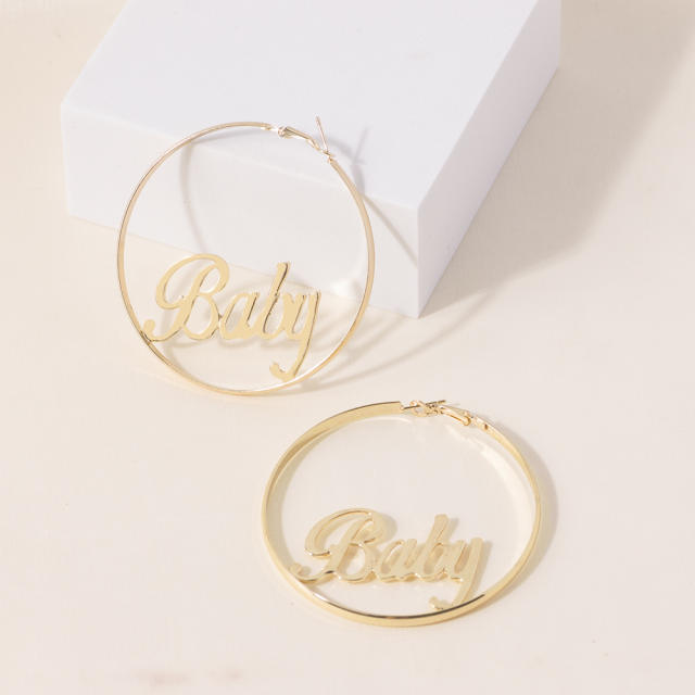 Letter hoop earrings