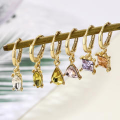 Drop-shaped gem earrings