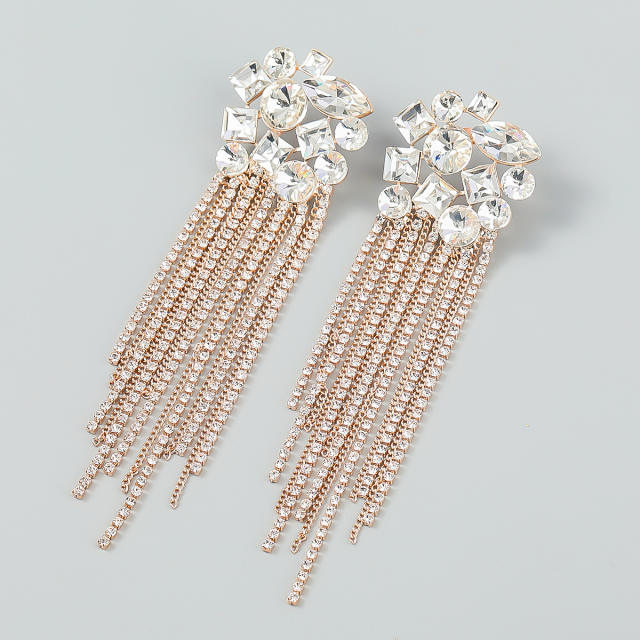 Rhinestone tassel earrings