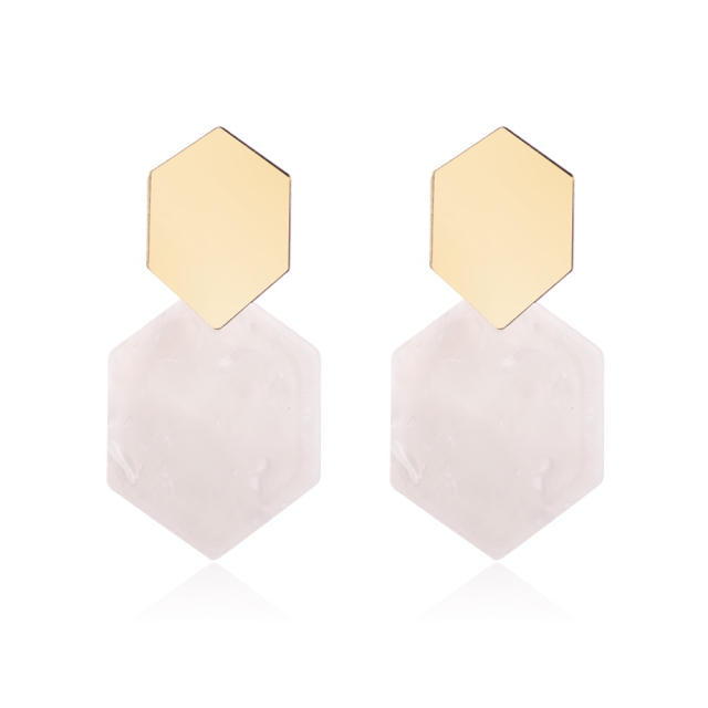 Ins style hexagon earrings