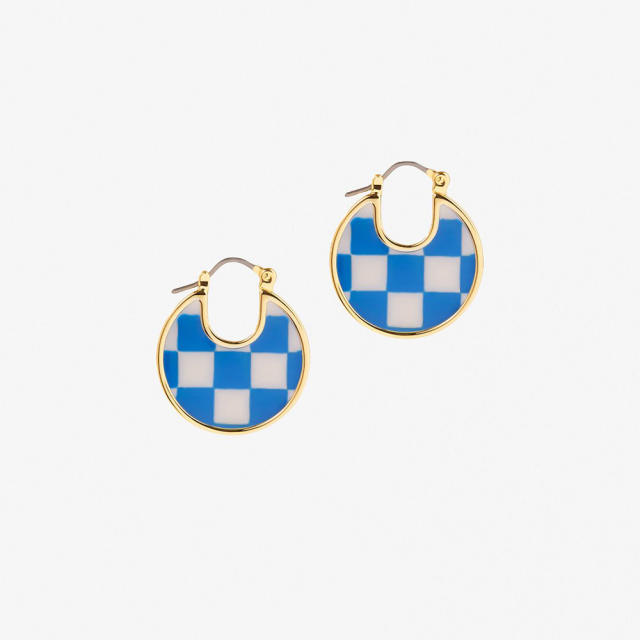 Retro plaid earrings